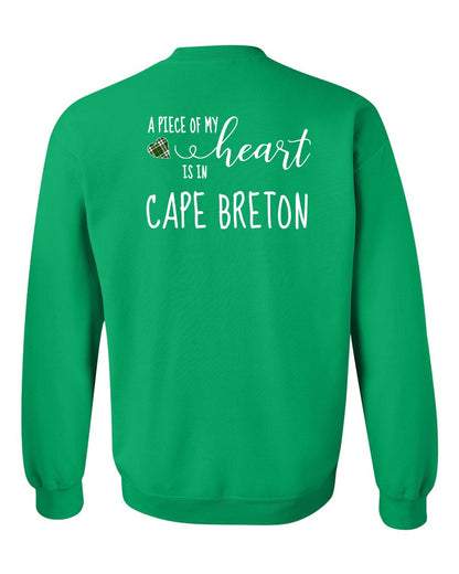 A piece of My heart in Cape Breton (Tartan Heart) Left Chest and Back Crewneck Sweatshirt