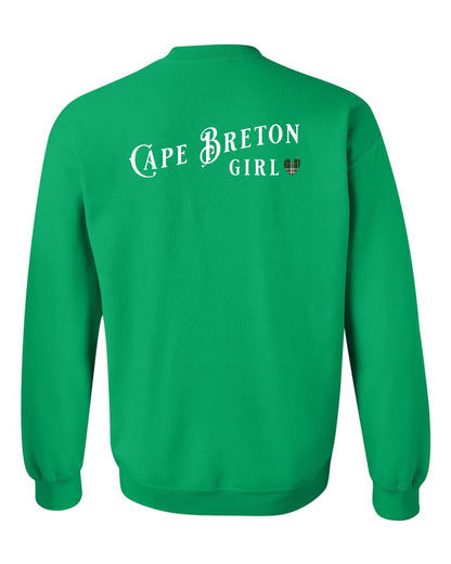 Cape Breton Girl Tartan Left Chest and Back Crewneck Sweatshirt