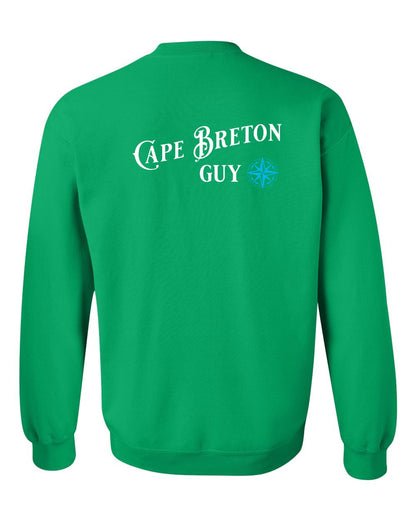 Cape Breton Guy blue Left Chest and Back Crewneck Sweatshirt