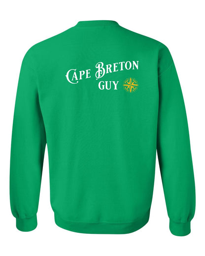 Cape Breton Guy yellow Left Chest and Back Crewneck Sweatshirt