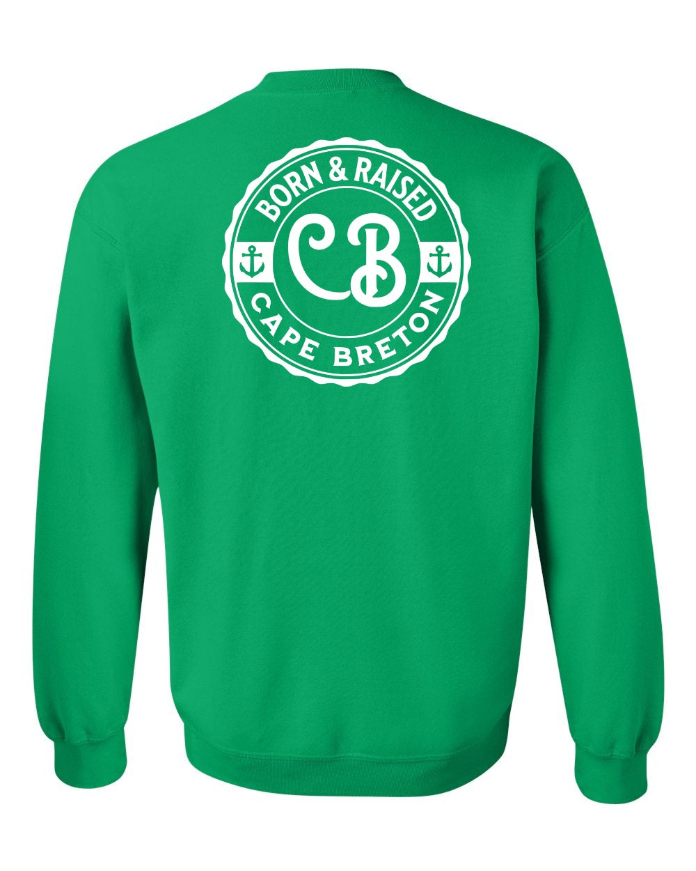 Born & Raised Cape Breton Left Chest and Back Crewneck Sweatshirt