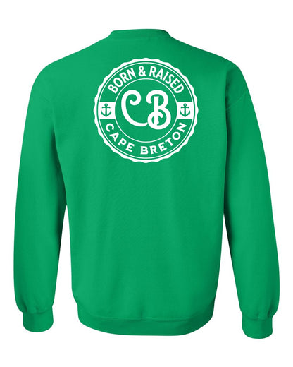 Born & Raised Cape Breton Left Chest and Back Crewneck Sweatshirt