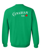 Canadian Gal Left Chest and Back Crewneck Sweatshirt - Gildan Canada (sewn Internationally) - Unisex