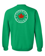 Canadian Strong Leaf Left Chest and Back Crewneck Sweatshirt - Gildan Canada (sewn Internationally) - Unisex