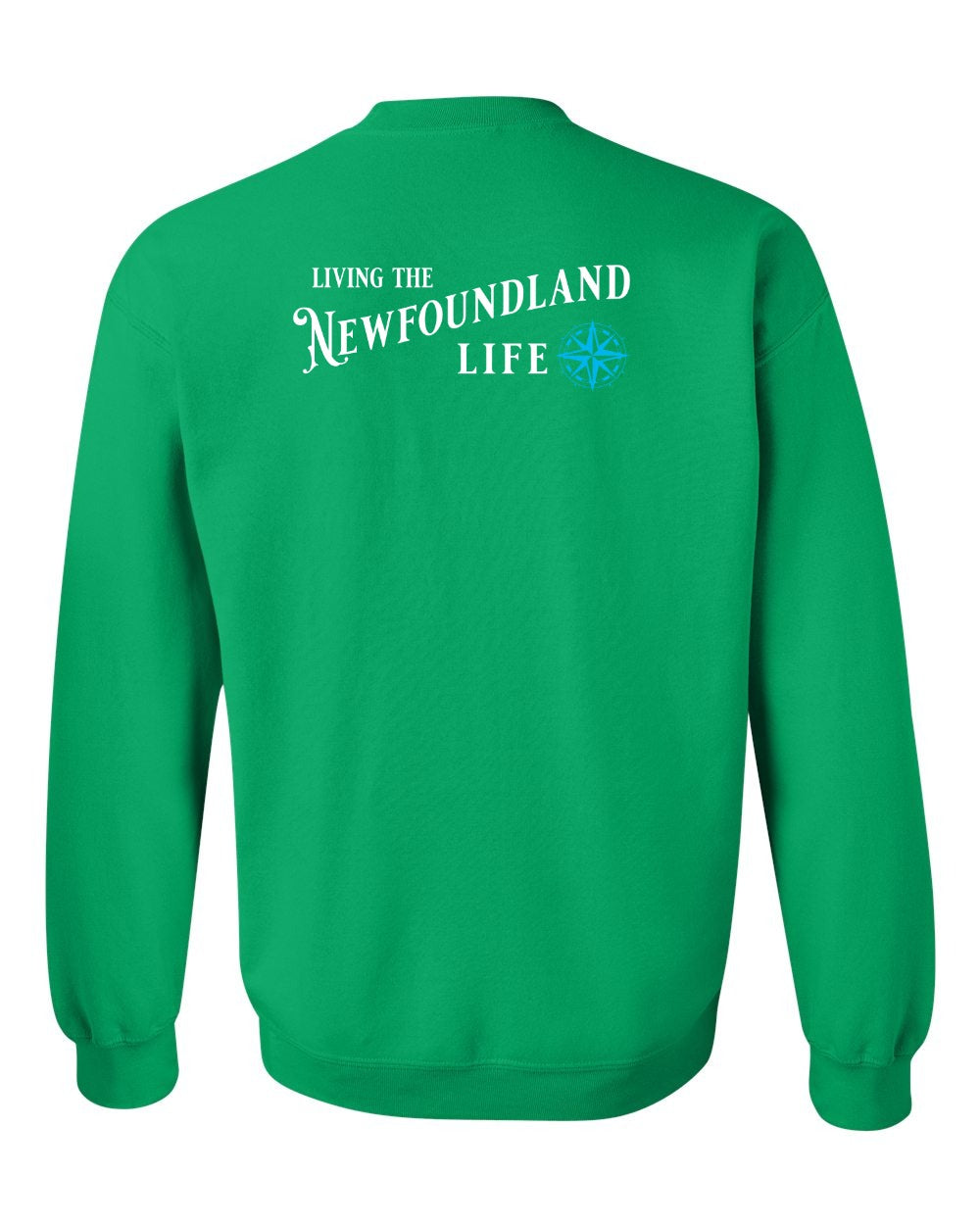 Living the NFLD Life blue Left Chest and Back Crewneck Sweatshirt - Unisex