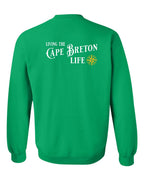 Living the CB Life yellow Left Chest and Back Crewneck Sweatshirt - Unisex