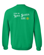 Living the NS Life yellow Left Chest and Back Crewneck Sweatshirt - Unisex
