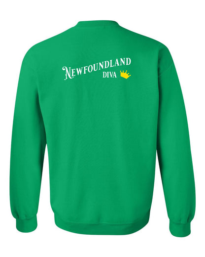 Newfoundland Diva Left Chest and Back Crewneck Sweatshirt