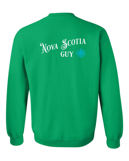 Nova Scotia Guy blue Left Chest and Back crew-neck