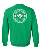 Born and Raised CB Heart Flag Left Chest & Back Crewneck Sweatshirt - Unisex