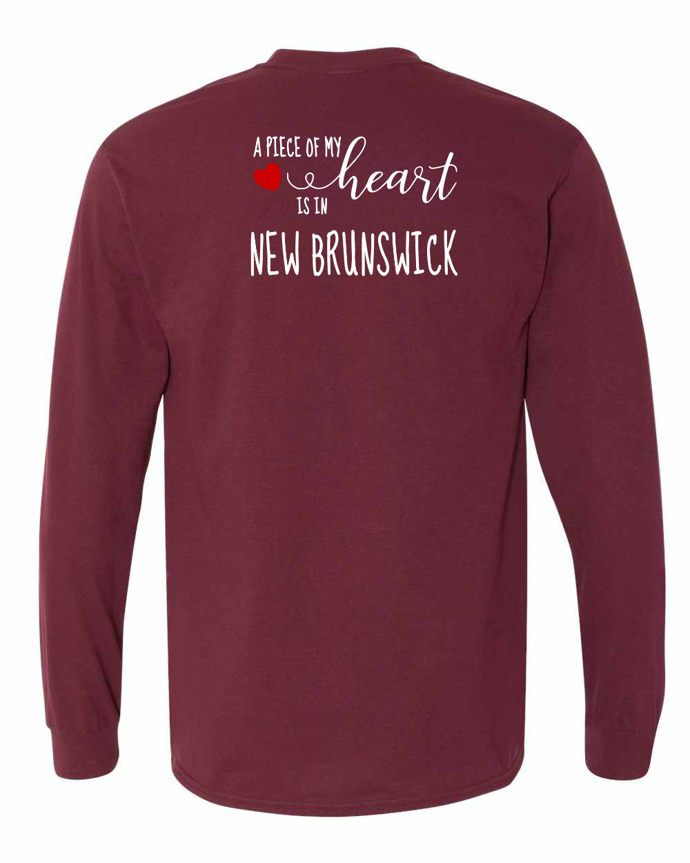 A piece of My heart in NB (Red Heart) Left Chest and Back Long Sleeve Tee - Unisex