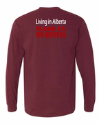 Living Alberta Made in NB Left Chest and Back Long Sleeve Tee - Unisex