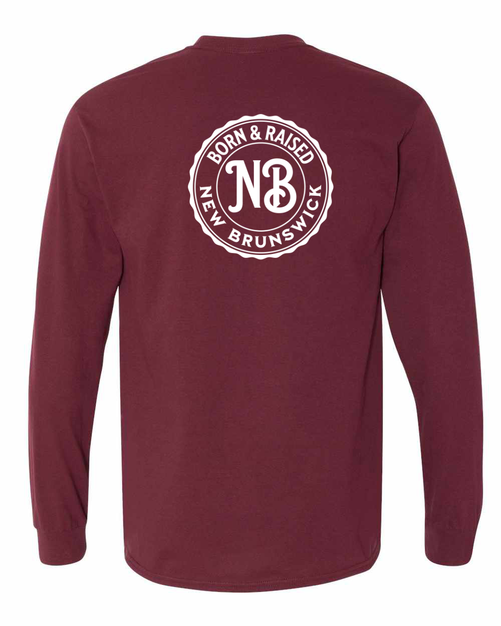 Born & Raised NB Left Chest and Back Long Sleeve Tee - Unisex