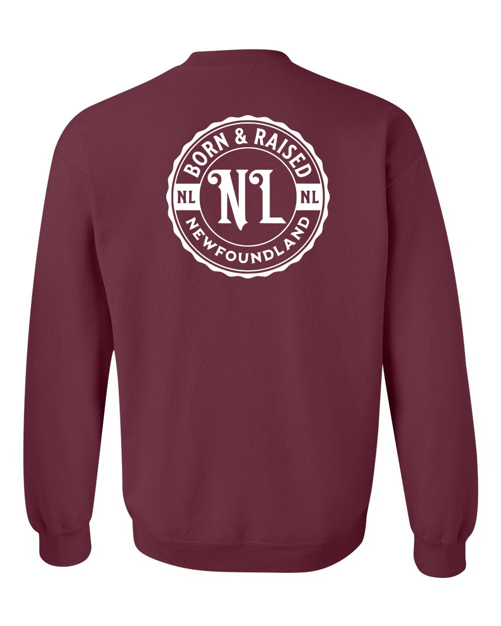Born & Raised Newfoundland Left Chest and Back Crewneck Sweatshirt