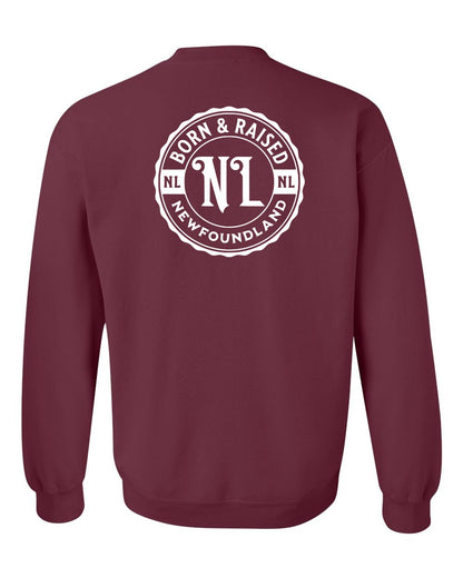 Born & Raised Newfoundland Left Chest and Back Crewneck Sweatshirt