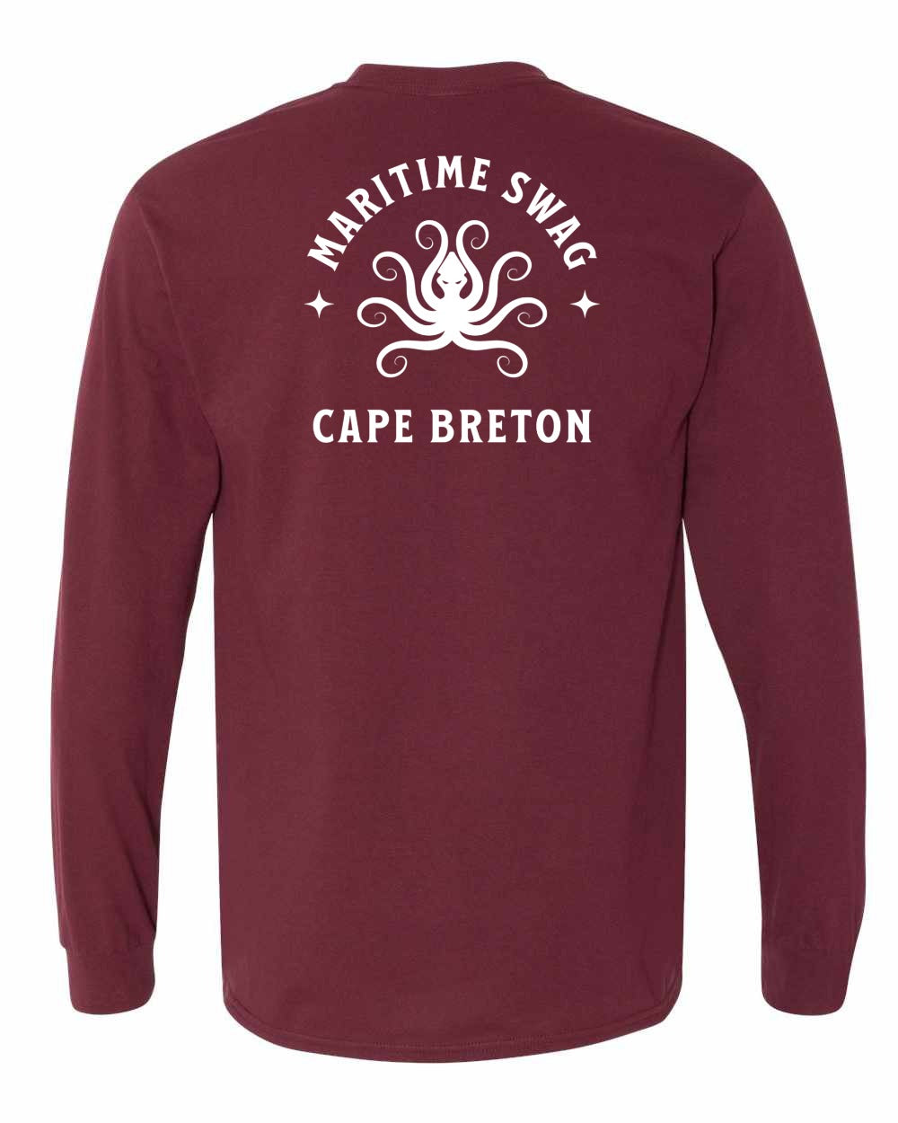 Maritime Swag Cape Breton Octopus Left Chest and Back Long Sleeve Tee