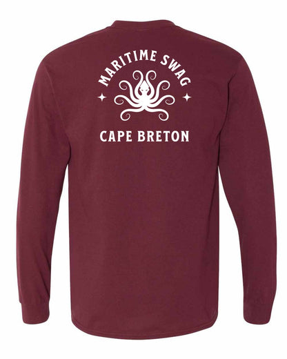 Maritime Swag Cape Breton Octopus Left Chest and Back Long Sleeve Tee