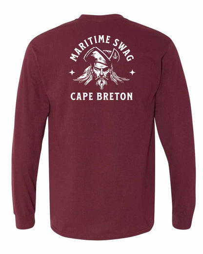 Maritime Swag Cape Breton Pirate Left Chest and Back Long Sleeve Tee