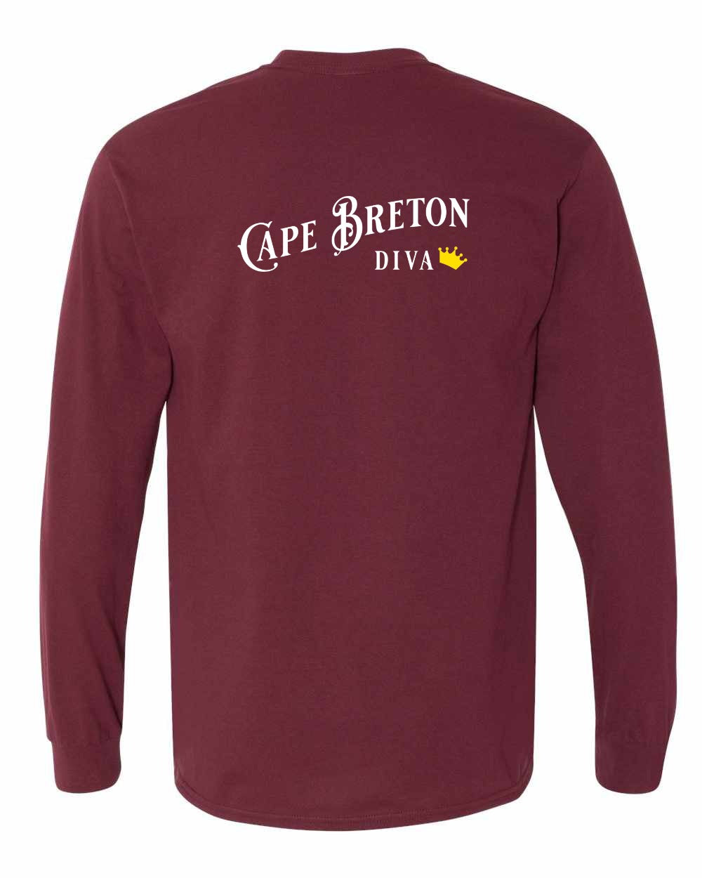 Cape Breton Diva Left Chest and Back Long Sleeve Tee