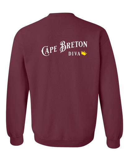 Cape Breton Diva Left Chest and Back Crewneck Sweatshirt