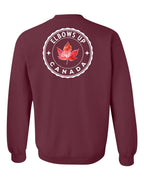 Elbows up Leaf Left Chest and Back Crewneck Sweatshirt - Gildan Canada (sewn Internationally) - Unisex