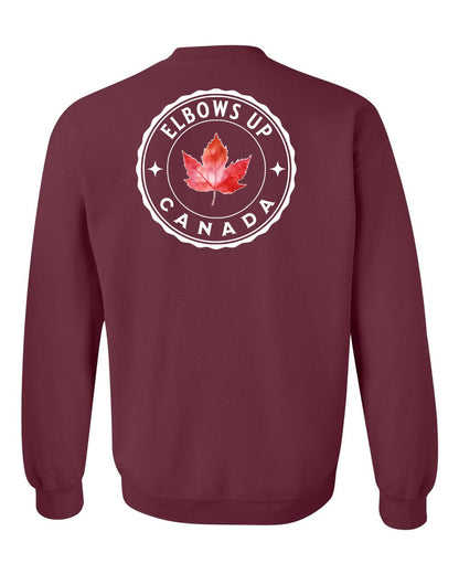Elbows up Leaf Left Chest and Back Crewneck