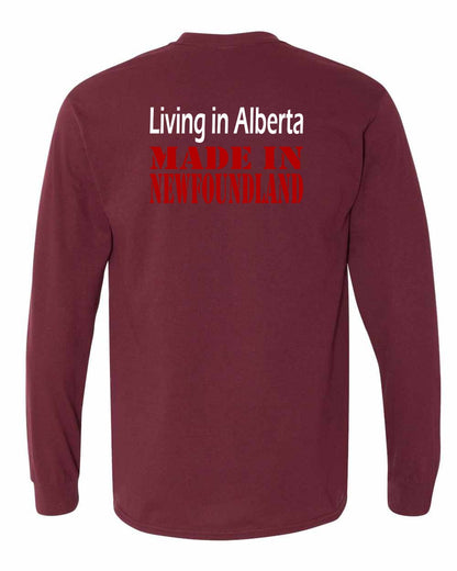 Living Alberta Made in Newfoundland Left Chest and Back Long Sleeve