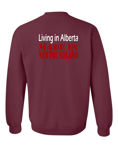 Living Alberta Made in Newfoundland Left Chest and Back Crewneck Sweatshirt