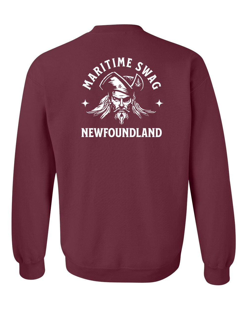 Maritime Swag Newfoundland Pirate Left Chest and Back Crewneck Sweatshirt