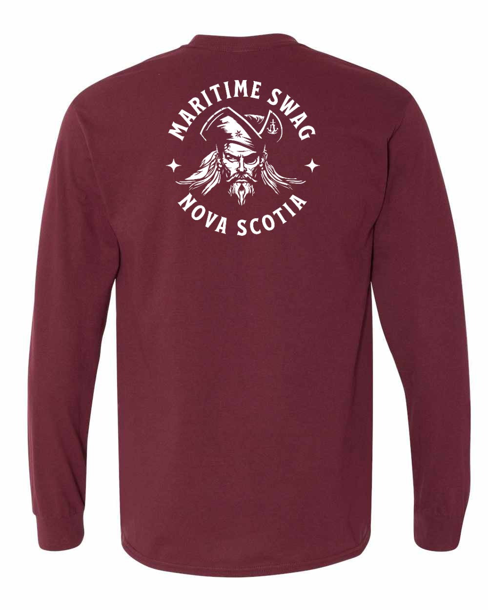 Maritime Swag Nova Scotia Pirate Left Chest and Back Long Sleeve Tee
