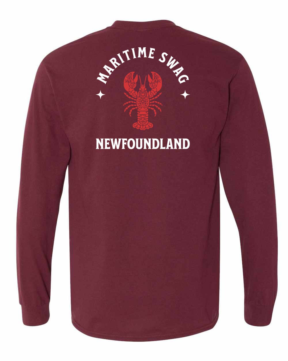 Maritime Swag NFLD Mandala Red Lobster Left Chest and Back Long Sleeve - Unisex