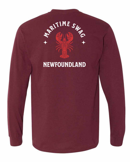Maritime Swag Newfoundland Mandala Red Lobster Left Chest and Back Long Sleeve