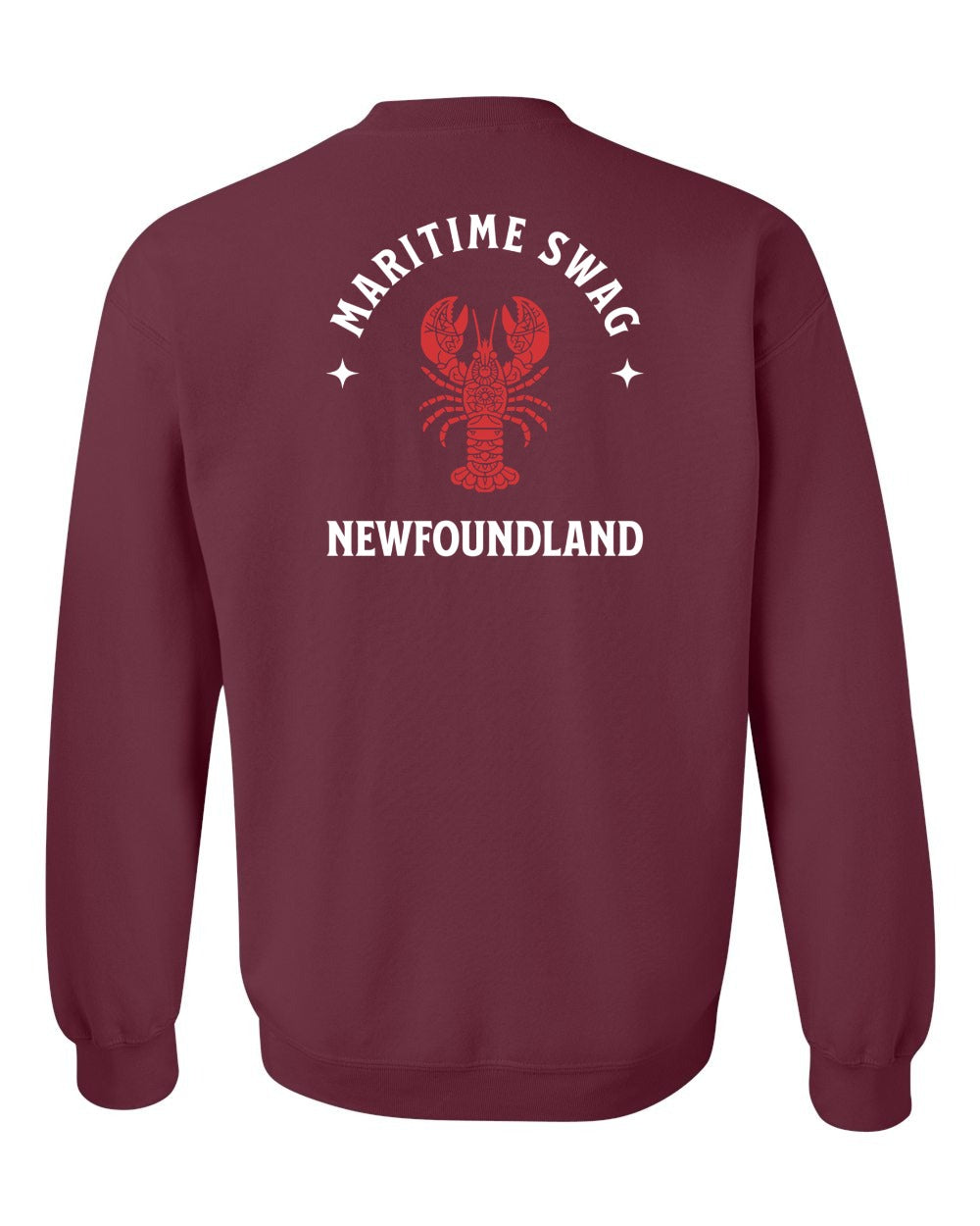 Maritime Swag NFLD Mandala Red Lobster Left Chest and Back Crewneck Sweatshirt - Unisex