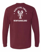 Maritime Swag NFLD Mandala white Lobster Left Chest and Back Long Sleeve - Unisex