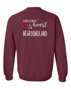 A piece of My heart in NFLD (Red Heart) Left Chest and Back Crewneck Sweatshirt - Unisex