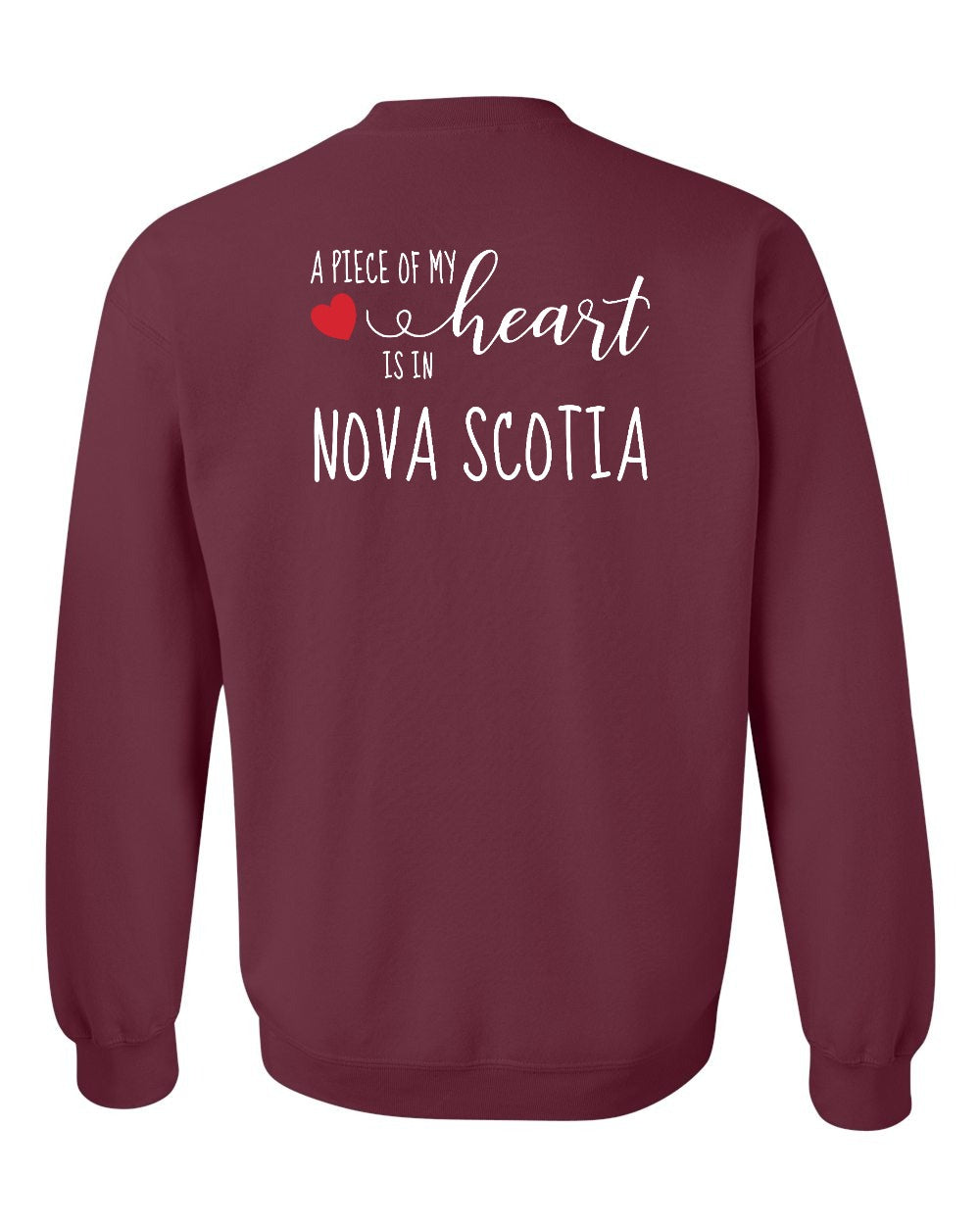 A piece of My heart in Nova Scotia (Red Heart) Left Chest and Back crew-neck