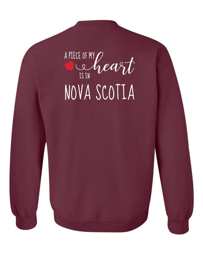 A piece of My heart in Nova Scotia (Red Heart) Left Chest and Back crew-neck