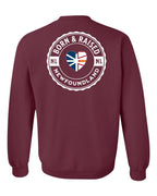 Born and Raised NFLD Heart Flag Left Chest & Back Crewneck Sweatshirt - Unisex