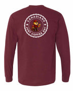Canadiano just Coffee EH! Male Beaver Left Chest and Back Long Sleeve - Gildan Canada (sewn Internationally) - Unisex