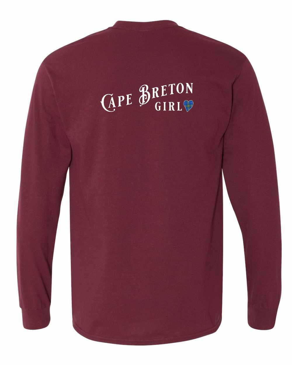 Cape Breton Girl Tartan Left Chest and Back Long Sleeve Tee