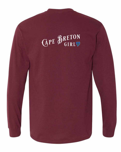 Cape Breton Girl Tartan Left Chest and Back Long Sleeve Tee