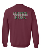 Caper Girl Left Chest and Back Crewneck Sweatshirt - Unisex