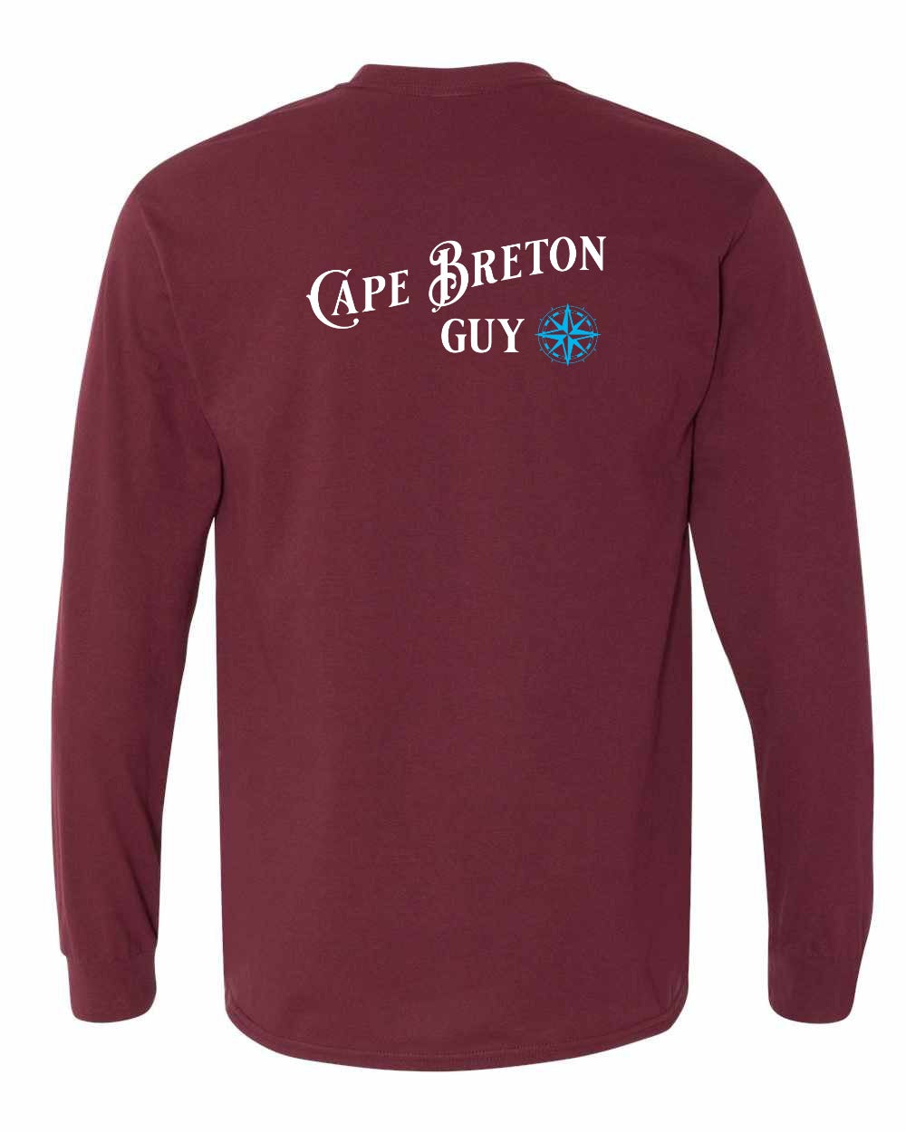 CB Guy Blue Left Chest and Back Long Sleeve Tee - Unisex