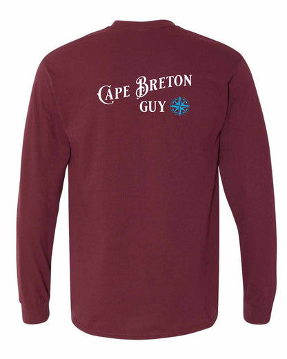 Cape Breton Guy blue Left Chest and Back Long Sleeve Tee