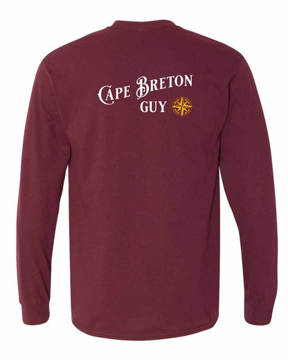 Cape Breton Guy yellow Left Chest and Back Long Sleeve Tee