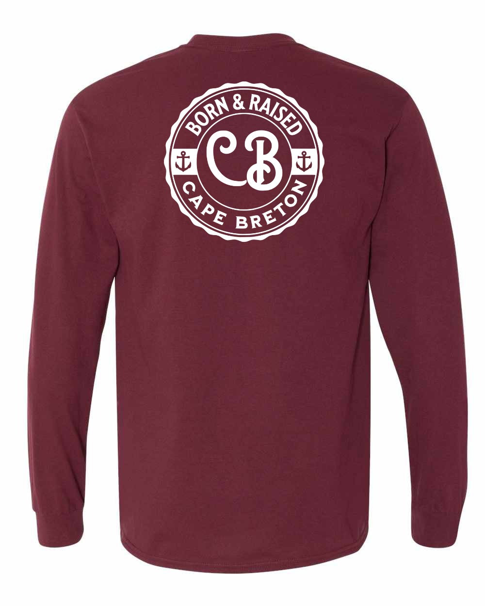Born & Raised CB Left Chest and Back Long Sleeve Tee - Unisex