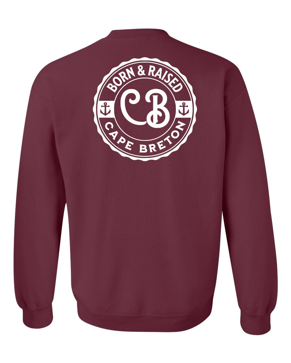 Born & Raised Cape Breton Left Chest and Back Crewneck Sweatshirt