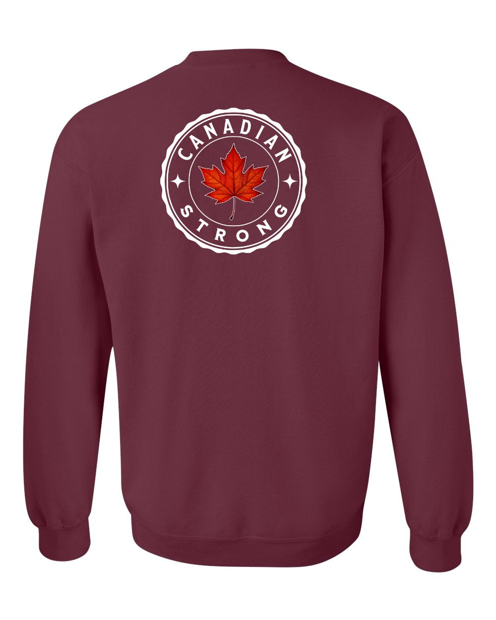 Canadian Strong Leaf Left Chest and Back Crewneck Sweatshirt - Gildan Canada (sewn Internationally) - Unisex