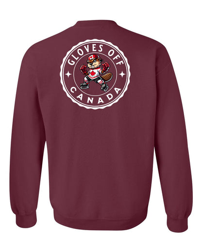 Gloves Off Beaver Left Chest and Back Crewneck