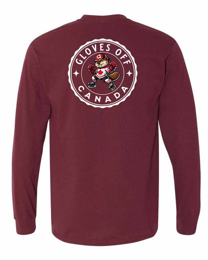 Gloves Off Beaver Left Chest and Back Long Sleeve